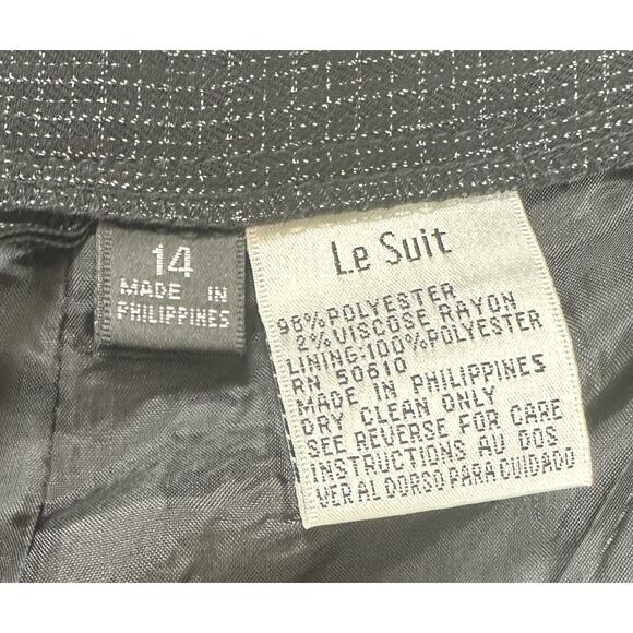 Le Suit Womens Pant Suit Size 14 in Black Speckle Y2K Career Workwear VTG Lined - Picture 5 of 9